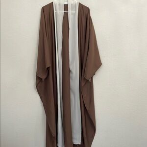 Brown Open-Front Kimono Abaya